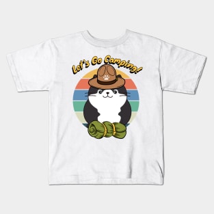 Funny fat cat Wants to go Camping Kids T-Shirt